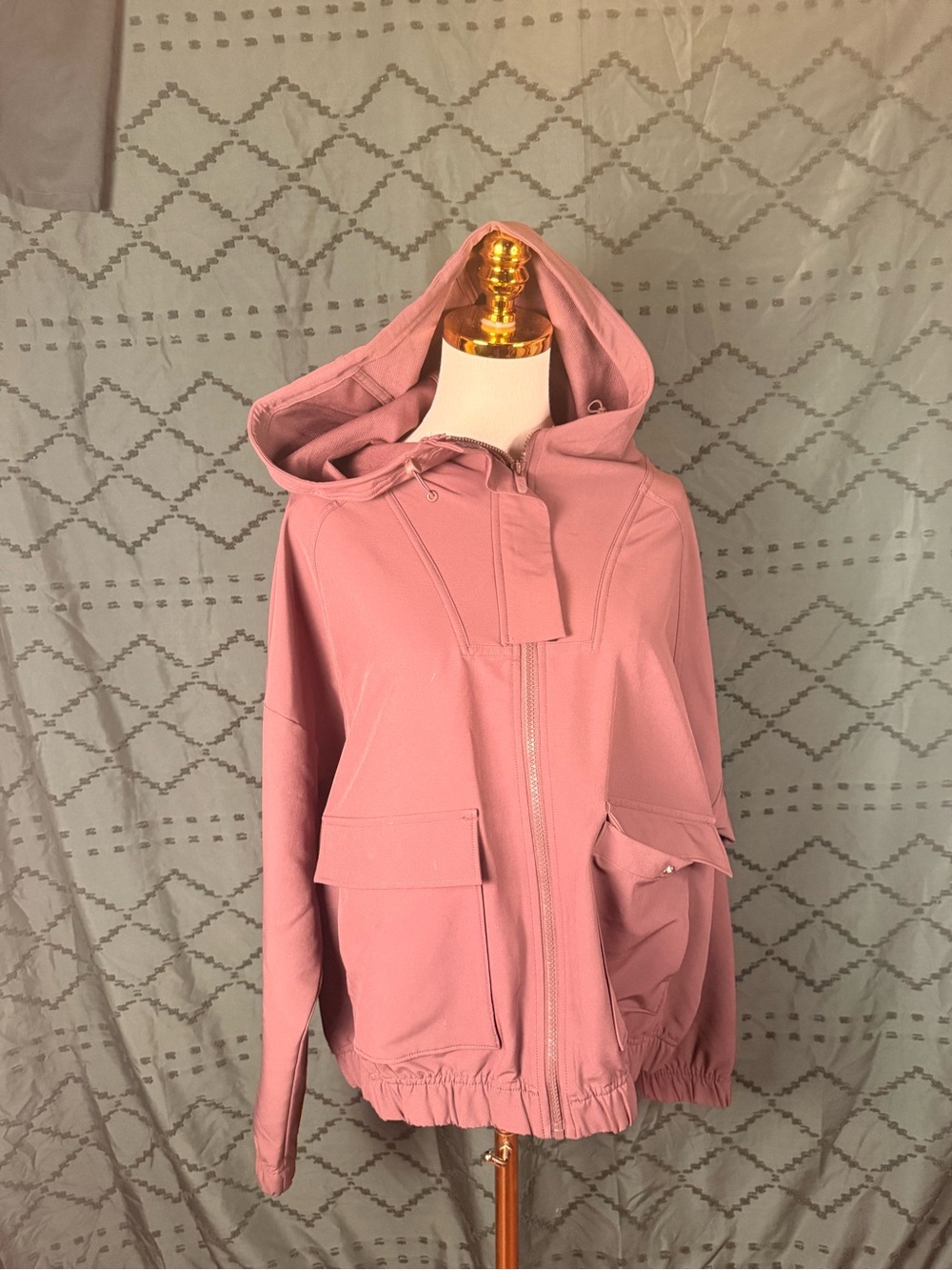 Women's Hooded Utility Jacket in Dusty Rose